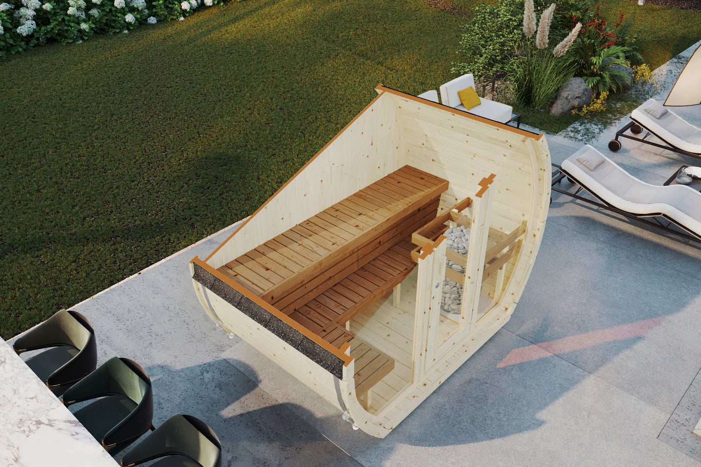 OSA 160BH outdoor sauna for 2-3 people