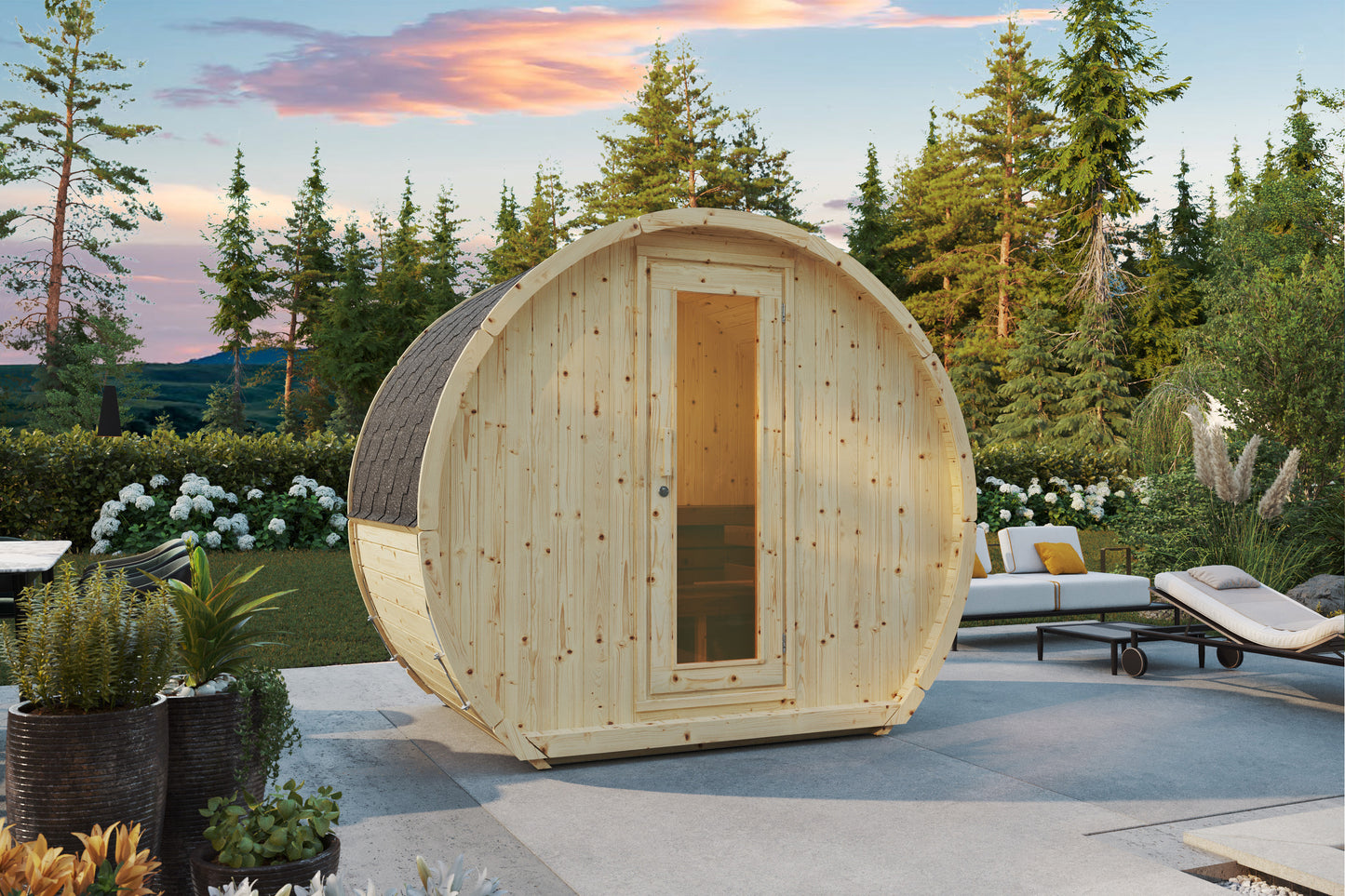 OSA 160BH outdoor sauna for 2-3 people