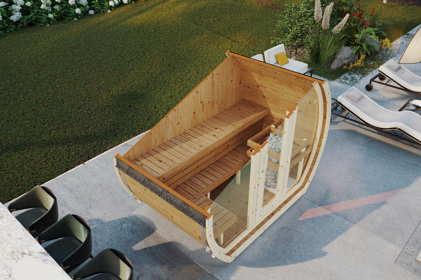 OSA 160BH outdoor sauna for 2-3 people