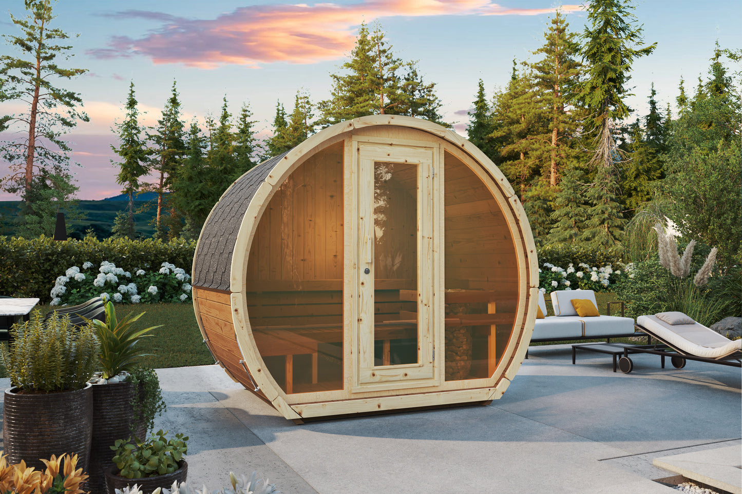 OSA 160BH outdoor sauna for 2-3 people